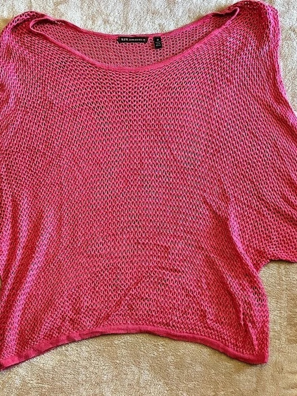 525 america Open Knit Sweater in Pink Size Medium